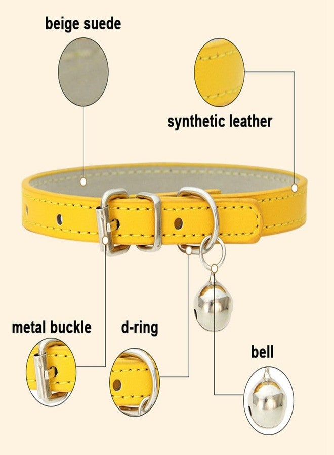 Weimostar Blue XXS Dog Collar with Bell, Soft Pu Leather Cat Collars Adjustable Buckle for XS Extra Small Medium Tiny Female Male Boys Girls Pets Puppy Kitten Teacup Yorkie XX-Small - Image 4